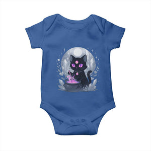 Witchy Black Cat Baby Onesie Brewing Magic Funny Pastel Goth Art TS12 Royal Blue Print Your Wear