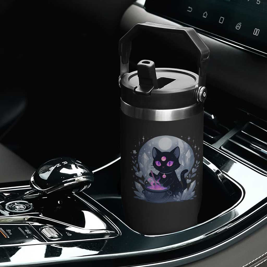 Witchy Black Cat Flip Straw Tumbler Brewing Magic Funny Pastel Goth Art TS12 Print Your Wear