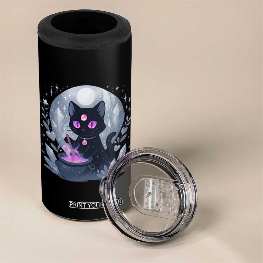 Witchy Black Cat 4 in 1 Can Cooler Tumbler Brewing Magic Funny Pastel Goth Art TS12 Print Your Wear
