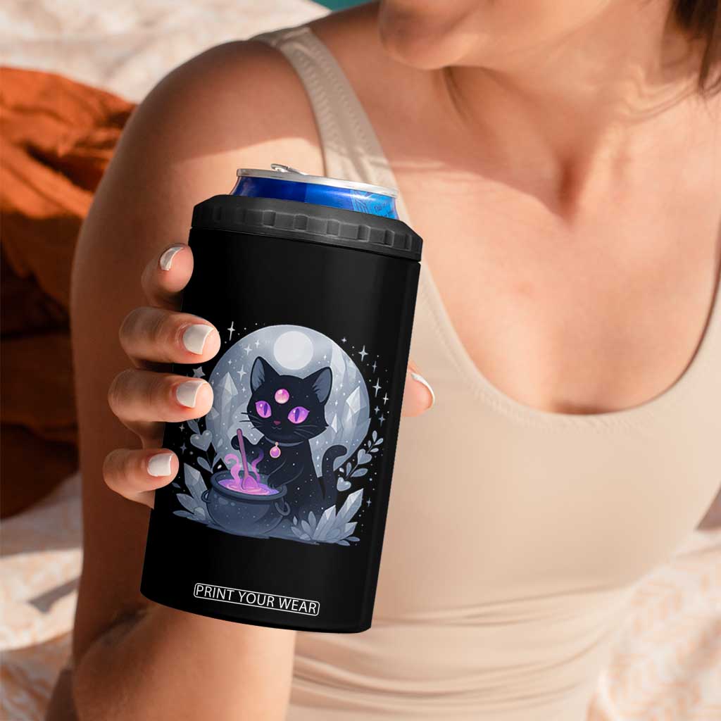 Witchy Black Cat 4 in 1 Can Cooler Tumbler Brewing Magic Funny Pastel Goth Art TS12 Print Your Wear
