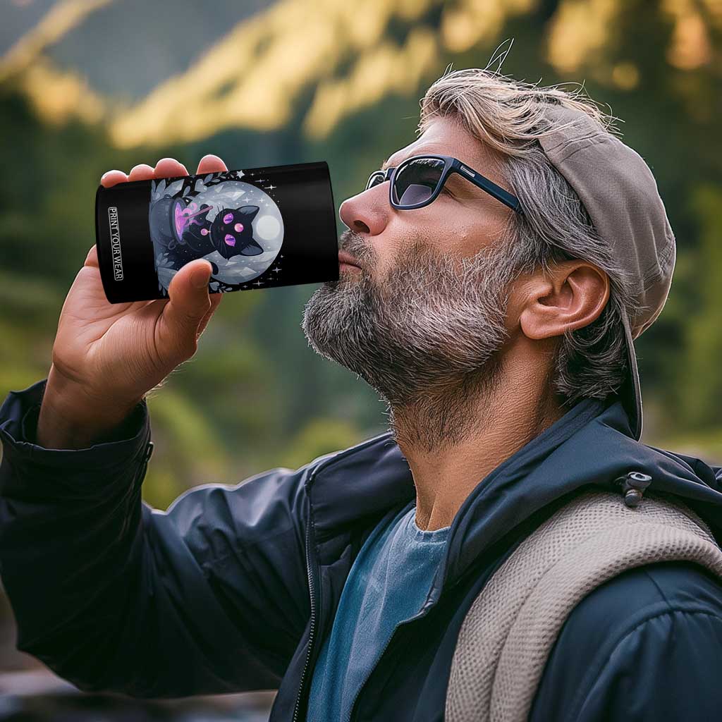 Witchy Black Cat 4 in 1 Can Cooler Tumbler Brewing Magic Funny Pastel Goth Art TS12 Print Your Wear