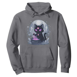 Witchy Black Cat Hoodie Brewing Magic Funny Pastel Goth Art TS12 Charcoal Print Your Wear