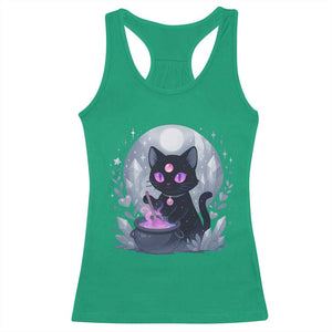 Witchy Black Cat Racerback Tank Top Brewing Magic Funny Pastel Goth Art TS12 Irish Green Print Your Wear