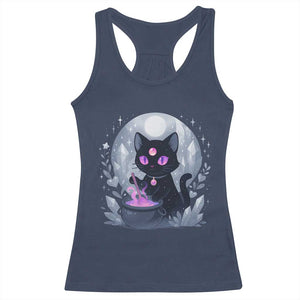 Witchy Black Cat Racerback Tank Top Brewing Magic Funny Pastel Goth Art TS12 Navy Print Your Wear