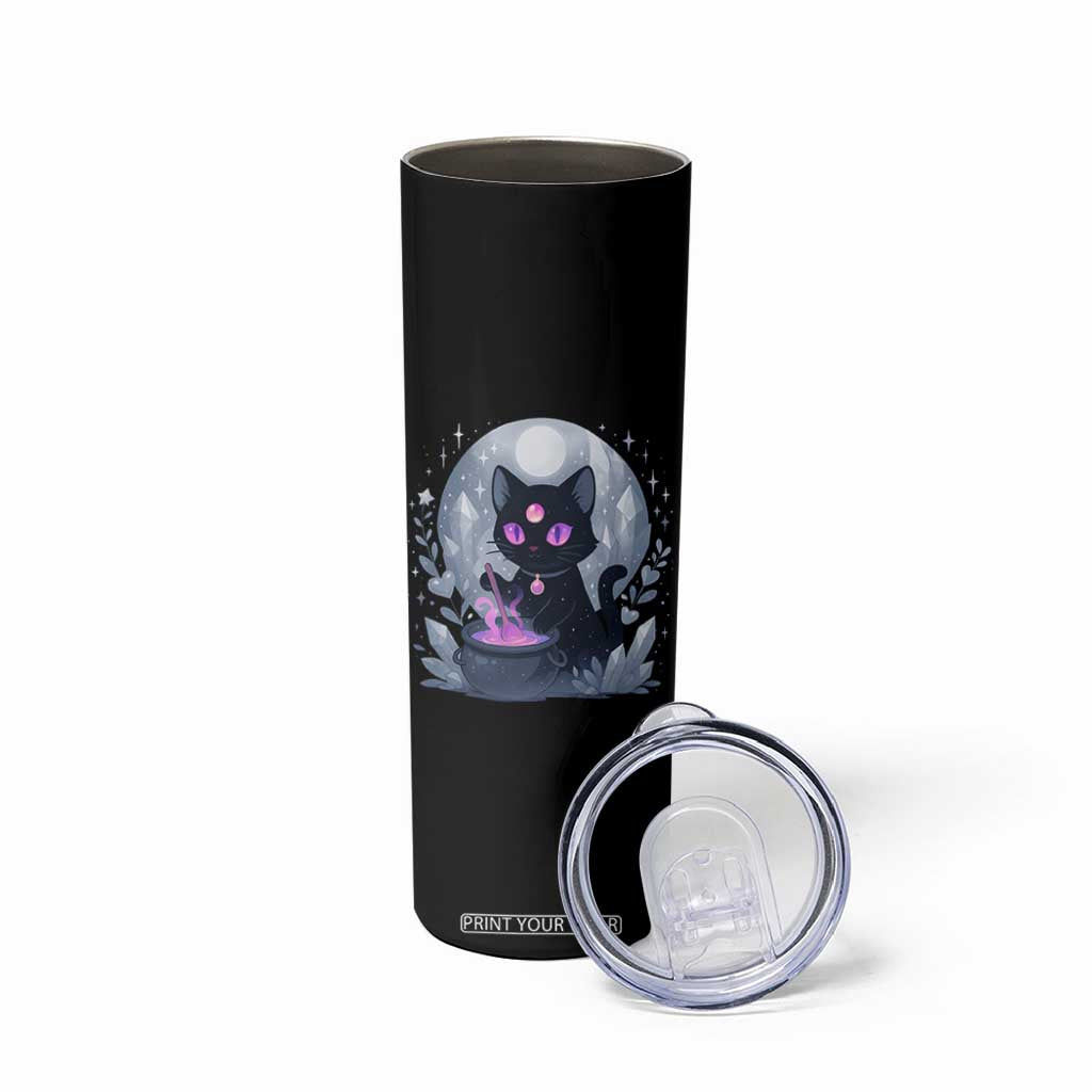 Witchy Black Cat Skinny Tumbler Brewing Magic Funny Pastel Goth Art TS12 Print Your Wear