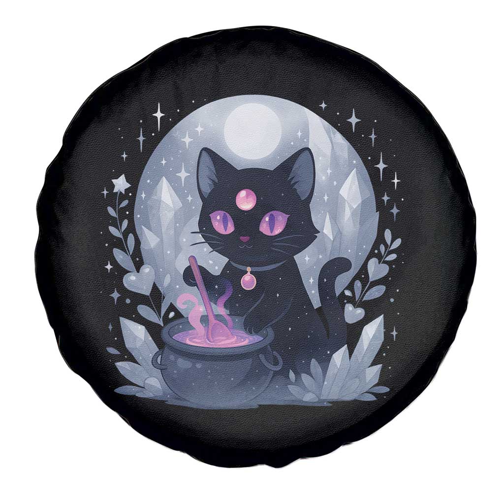 Witchy Black Cat Spare Tire Cover Brewing Magic Funny Pastel Goth Art TS12 Print Your Wear