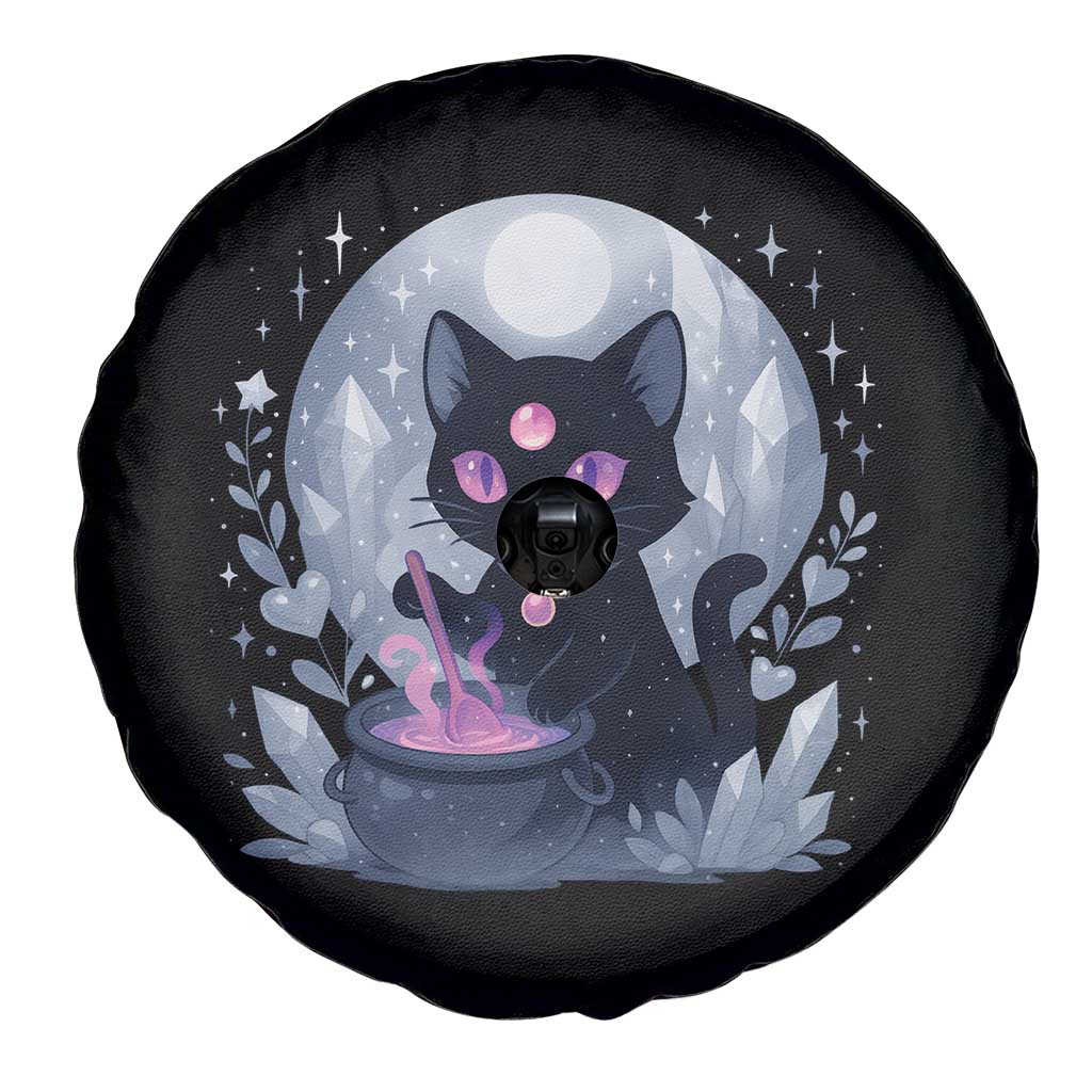Witchy Black Cat Spare Tire Cover Brewing Magic Funny Pastel Goth Art TS12 Print Your Wear