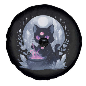 Witchy Black Cat Spare Tire Cover Brewing Magic Funny Pastel Goth Art TS12 Print Your Wear