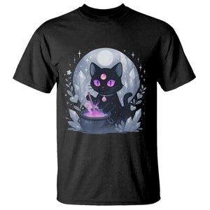Witchy Black Cat T Shirt Brewing Magic Funny Pastel Goth Art TS12 Black Print Your Wear