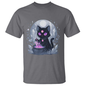 Witchy Black Cat T Shirt Brewing Magic Funny Pastel Goth Art TS12 Charcoal Print Your Wear