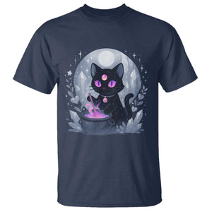 Witchy Black Cat T Shirt Brewing Magic Funny Pastel Goth Art TS12 Navy Print Your Wear