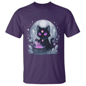 Witchy Black Cat T Shirt Brewing Magic Funny Pastel Goth Art TS12 Purple Print Your Wear