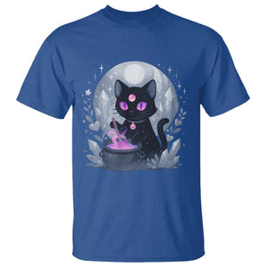 Witchy Black Cat T Shirt Brewing Magic Funny Pastel Goth Art TS12 Royal Blue Print Your Wear
