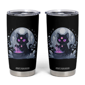 Witchy Black Cat Tumbler Cup Brewing Magic Funny Pastel Goth Art TS12 Black Print Your Wear
