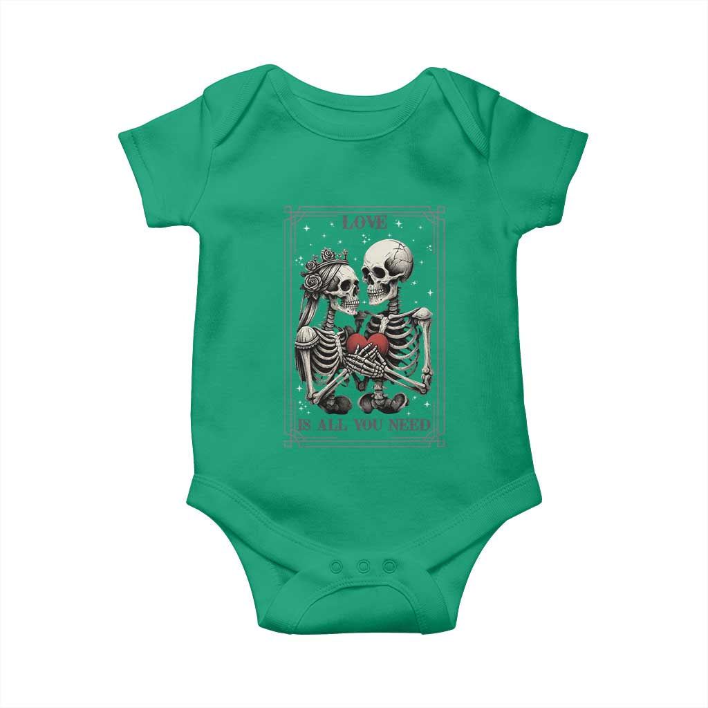 Love Is All You Need Baby Onesie Skeleton Lovers Funny Halloween Tarot TS12 Irish Green Print Your Wear