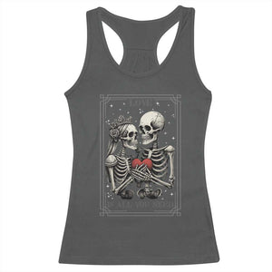 Love Is All You Need Racerback Tank Top Skeleton Lovers Funny Halloween Tarot TS12 Dark Heather Print Your Wear