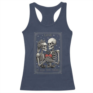 Love Is All You Need Racerback Tank Top Skeleton Lovers Funny Halloween Tarot TS12 Navy Print Your Wear