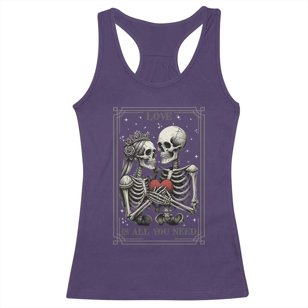 Love Is All You Need Racerback Tank Top Skeleton Lovers Funny Halloween Tarot TS12 Purple Print Your Wear