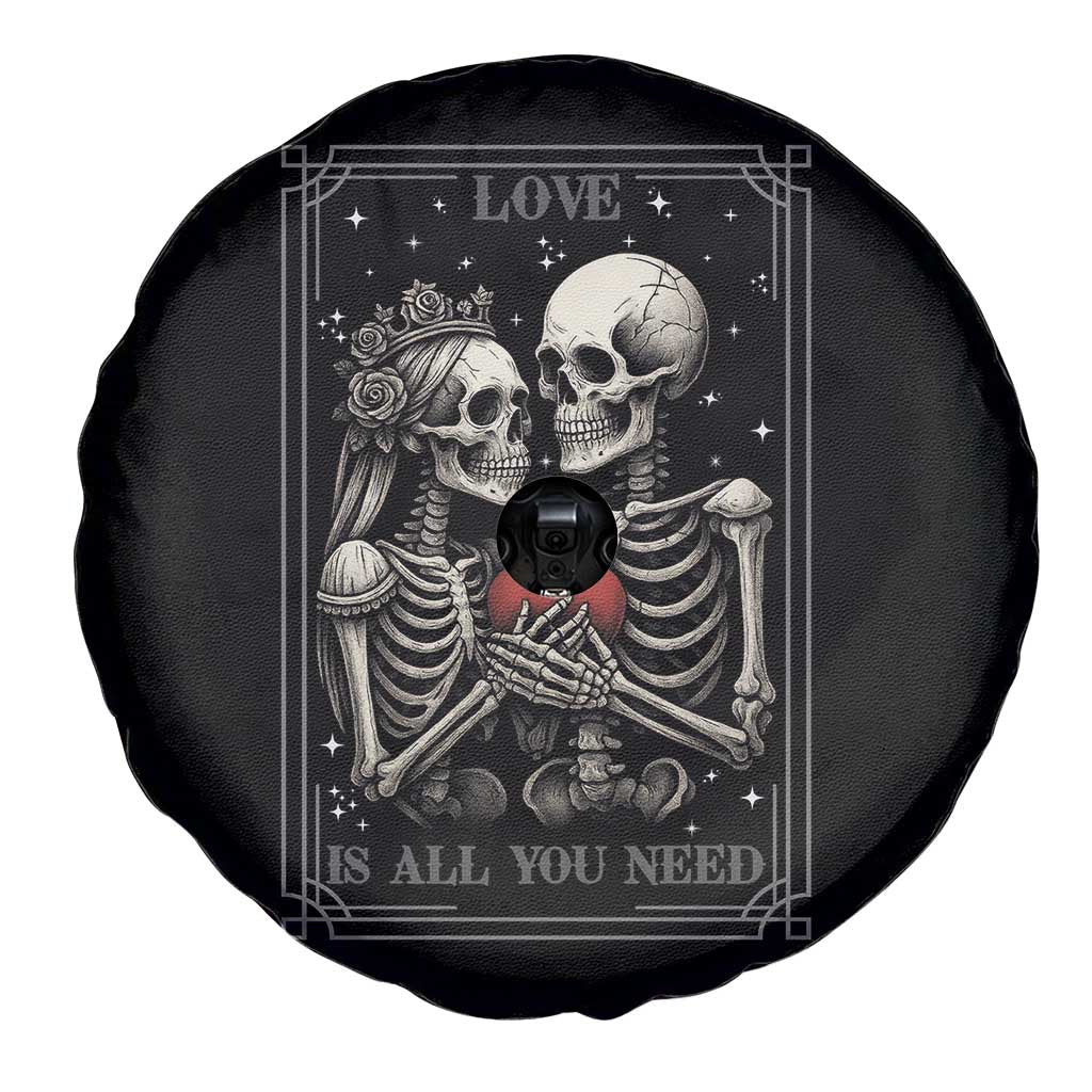 Love Is All You Need Spare Tire Cover Skeleton Lovers Funny Halloween Tarot TS12 Print Your Wear