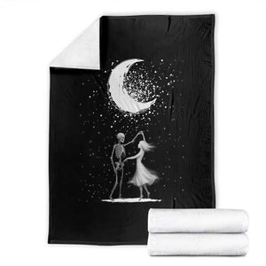Skeleton Lover Dancing Under The Moon Dark Romantic Art Throw Blanket TS12 Black Print Your Wear