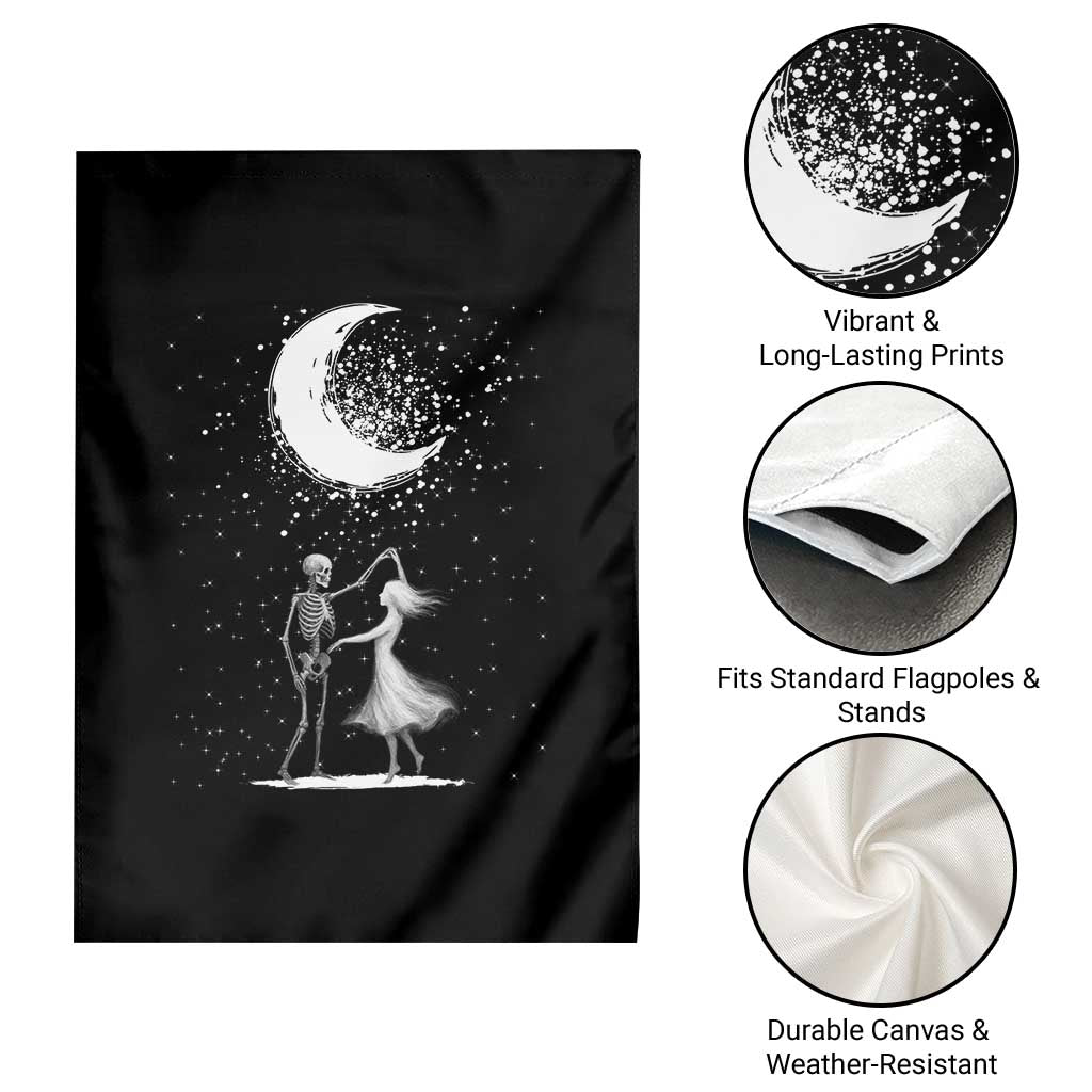 Skeleton Lover Dancing Under The Moon Dark Romantic Art Garden Flag TS12 Print Your Wear