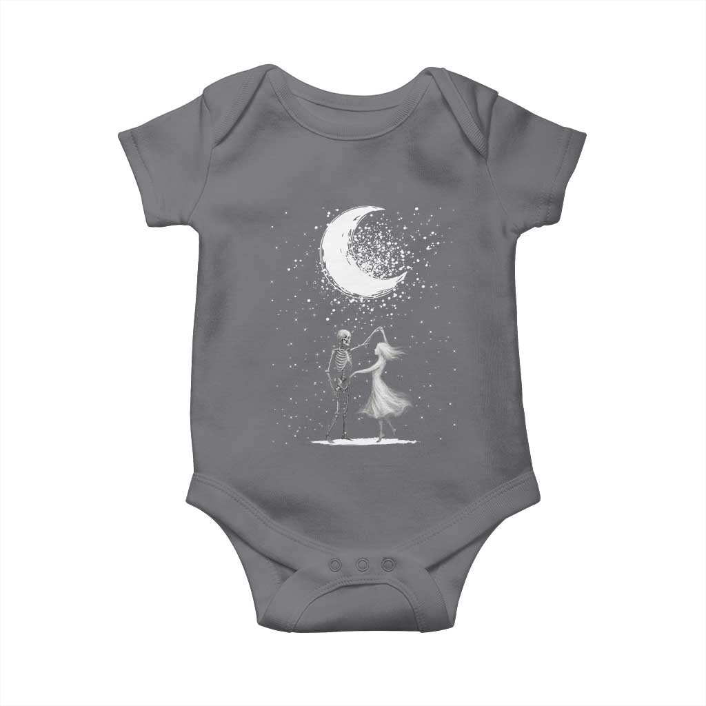 Skeleton Lover Dancing Under The Moon Dark Romantic Art Baby Onesie TS12 Charcoal Print Your Wear