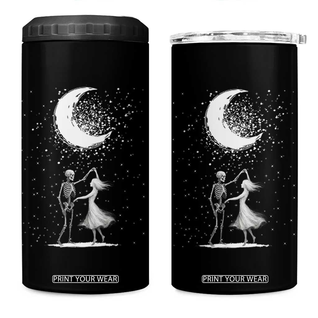 Skeleton Lover Dancing Under The Moon Dark Romantic Art 4 in 1 Can Cooler Tumbler TS12 One Size: 16 oz Black Print Your Wear
