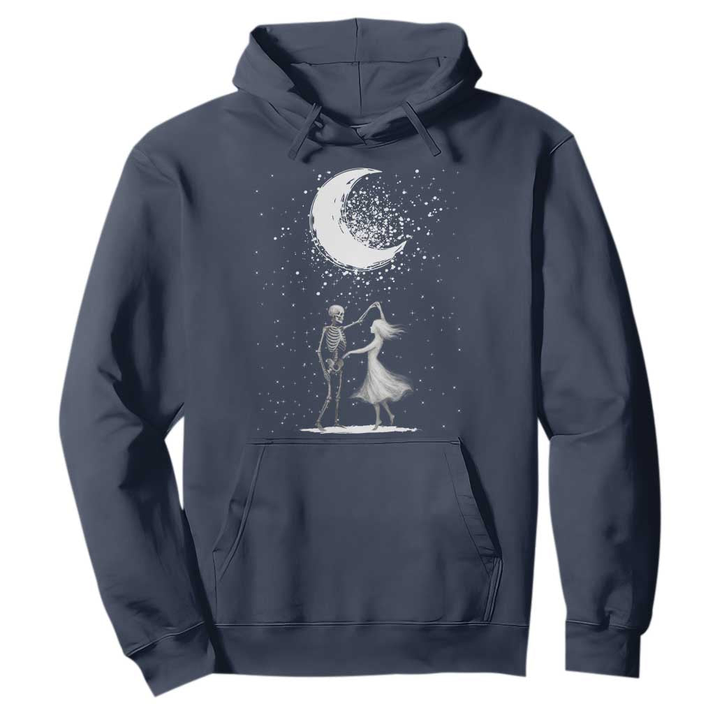 Skeleton Lover Dancing Under The Moon Dark Romantic Art Hoodie TS12 Navy Print Your Wear