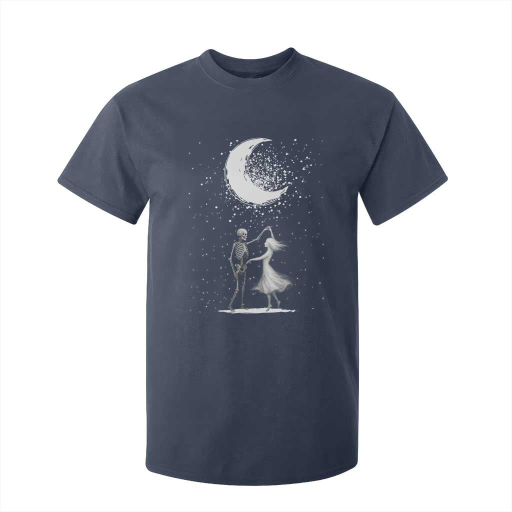 Skeleton Lover Dancing Under The Moon Dark Romantic Art T Shirt For Kid TS12 Navy Print Your Wear