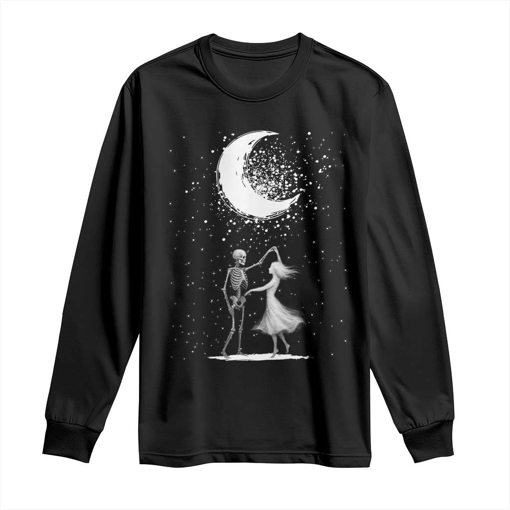 Skeleton Lover Dancing Under The Moon Dark Romantic Art Long Sleeve Shirt TS12 Black Print Your Wear