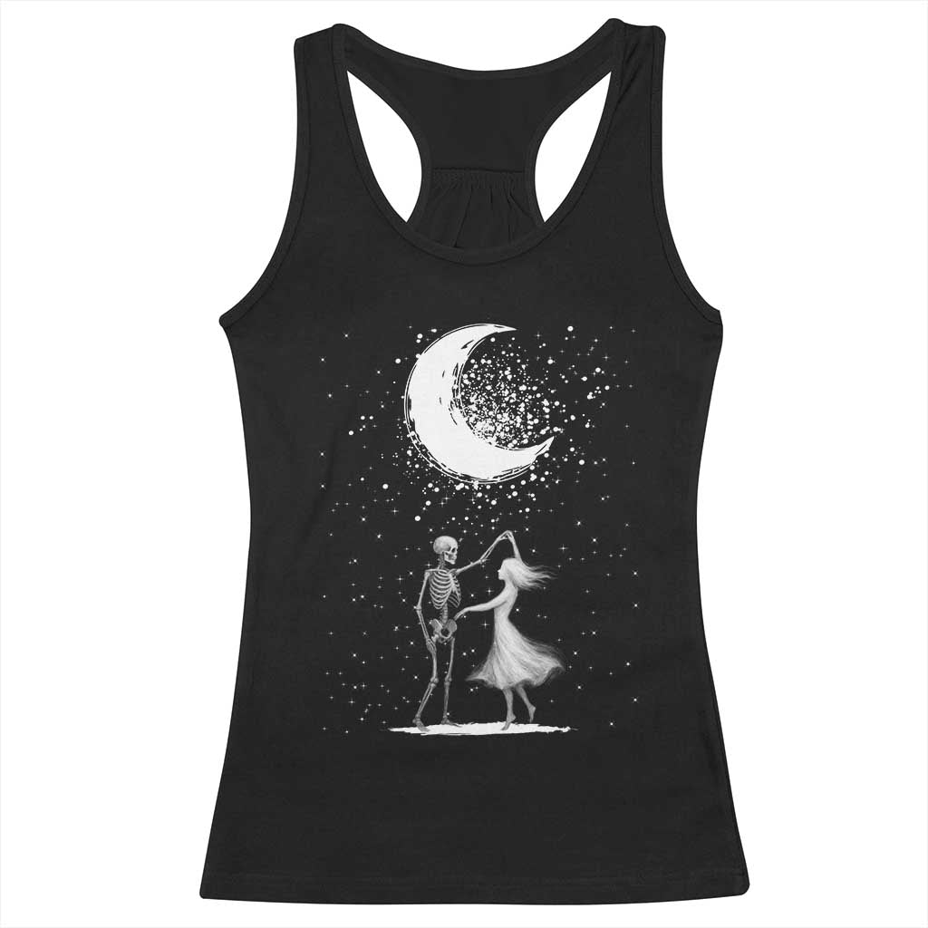 Skeleton Lover Dancing Under The Moon Dark Romantic Art Racerback Tank Top TS12 Black Print Your Wear