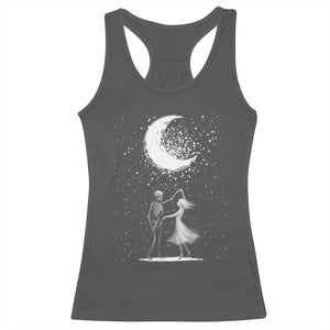 Skeleton Lover Dancing Under The Moon Dark Romantic Art Racerback Tank Top TS12 Dark Heather Print Your Wear