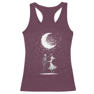 Skeleton Lover Dancing Under The Moon Dark Romantic Art Racerback Tank Top TS12 Maroon Print Your Wear