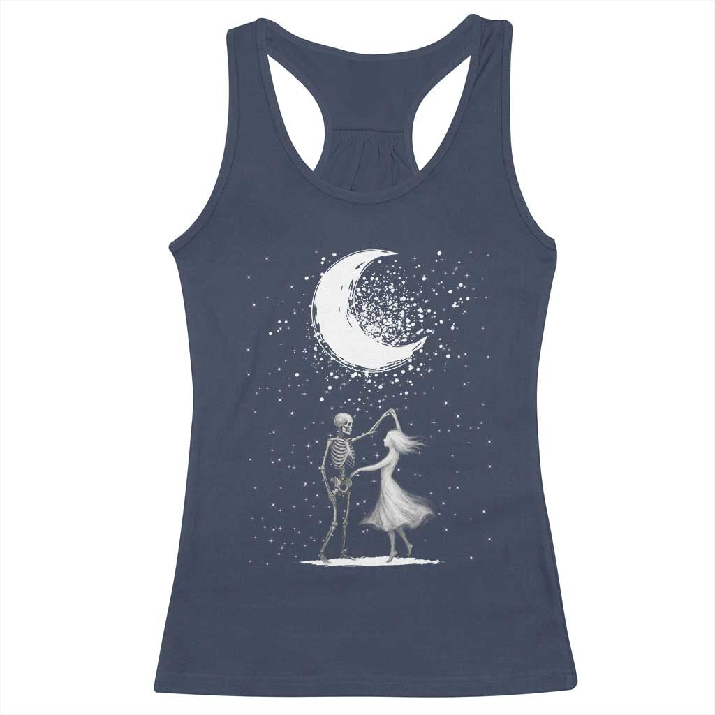 Skeleton Lover Dancing Under The Moon Dark Romantic Art Racerback Tank Top TS12 Navy Print Your Wear
