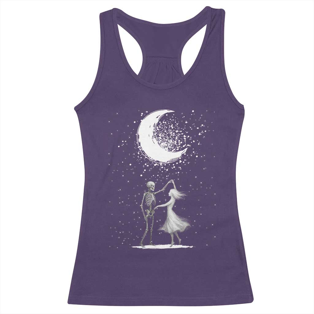 Skeleton Lover Dancing Under The Moon Dark Romantic Art Racerback Tank Top TS12 Purple Print Your Wear