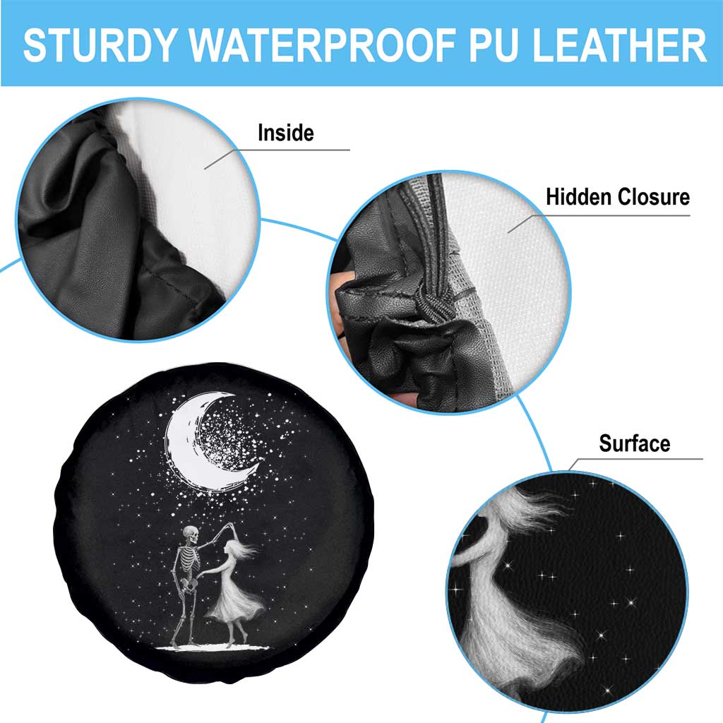 Skeleton Lover Dancing Under The Moon Dark Romantic Art Spare Tire Cover TS12 Print Your Wear