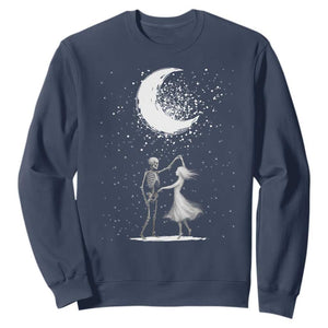 Skeleton Lover Dancing Under The Moon Dark Romantic Art Sweatshirt TS12 Navy Print Your Wear