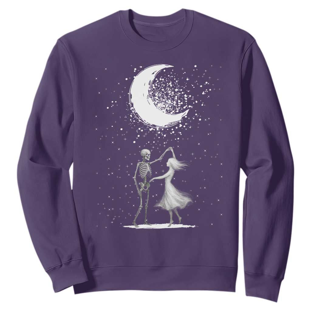 Skeleton Lover Dancing Under The Moon Dark Romantic Art Sweatshirt TS12 Purple Print Your Wear