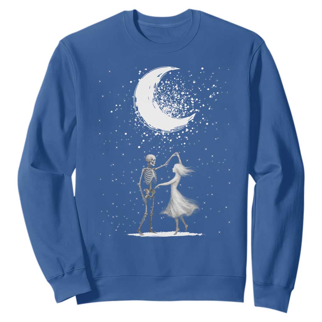 Skeleton Lover Dancing Under The Moon Dark Romantic Art Sweatshirt TS12 Royal Blue Print Your Wear