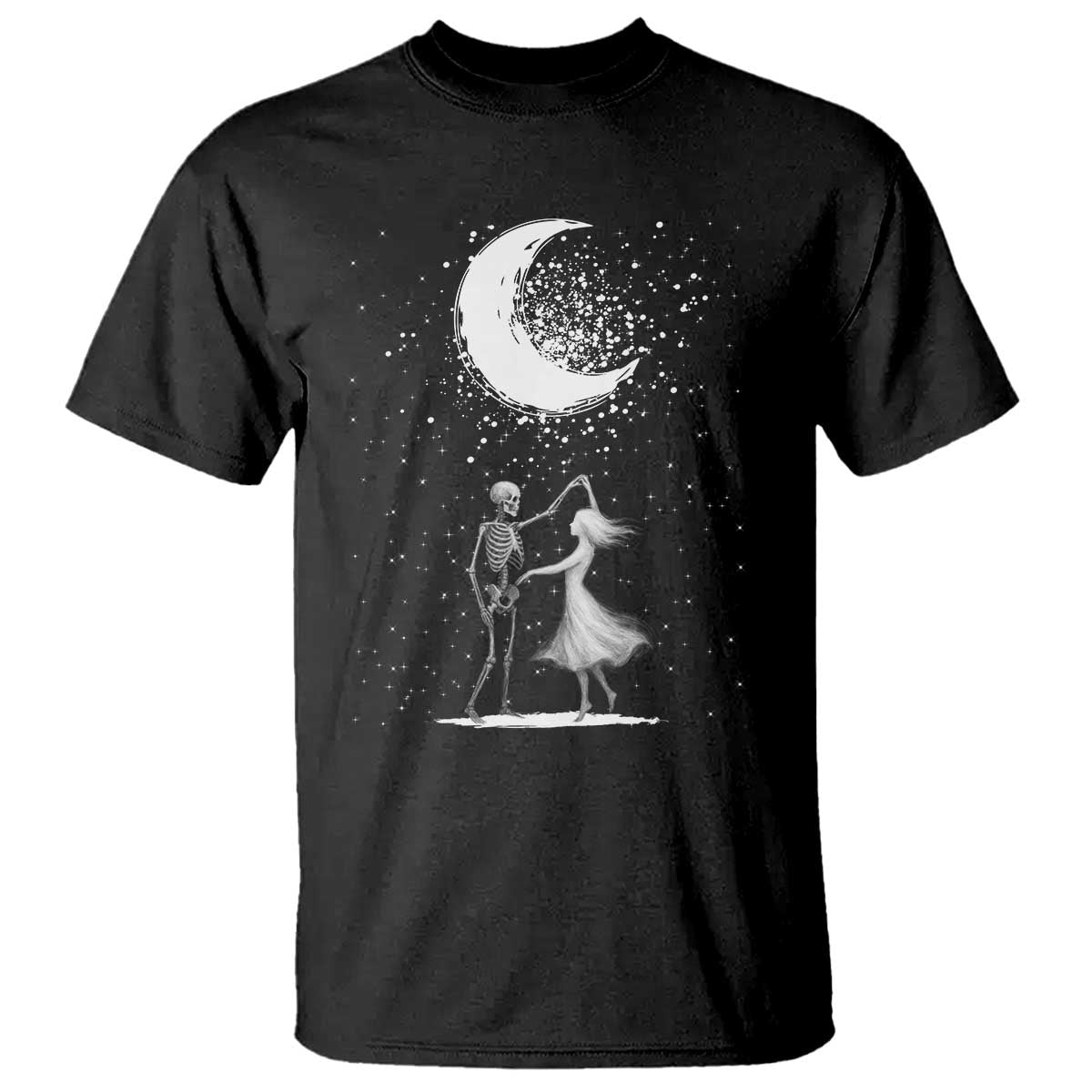 Skeleton Lover Dancing Under The Moon Dark Romantic Art T Shirt TS12 Black Print Your Wear