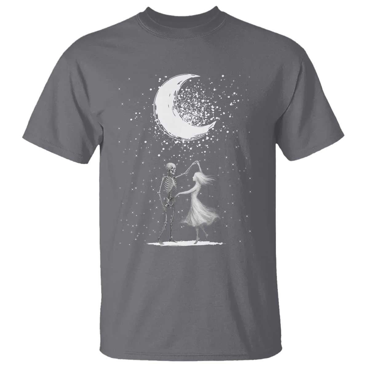 Skeleton Lover Dancing Under The Moon Dark Romantic Art T Shirt TS12 Charcoal Print Your Wear