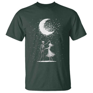 Skeleton Lover Dancing Under The Moon Dark Romantic Art T Shirt TS12 Dark Forest Green Print Your Wear