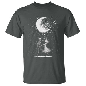 Skeleton Lover Dancing Under The Moon Dark Romantic Art T Shirt TS12 Dark Heather Print Your Wear