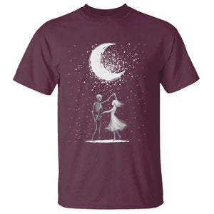 Skeleton Lover Dancing Under The Moon Dark Romantic Art T Shirt TS12 Maroon Print Your Wear