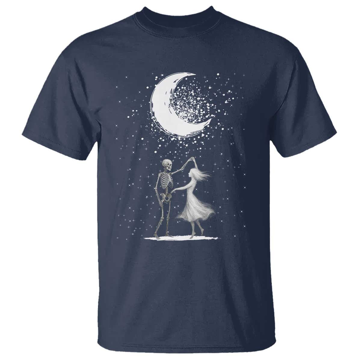 Skeleton Lover Dancing Under The Moon Dark Romantic Art T Shirt TS12 Navy Print Your Wear