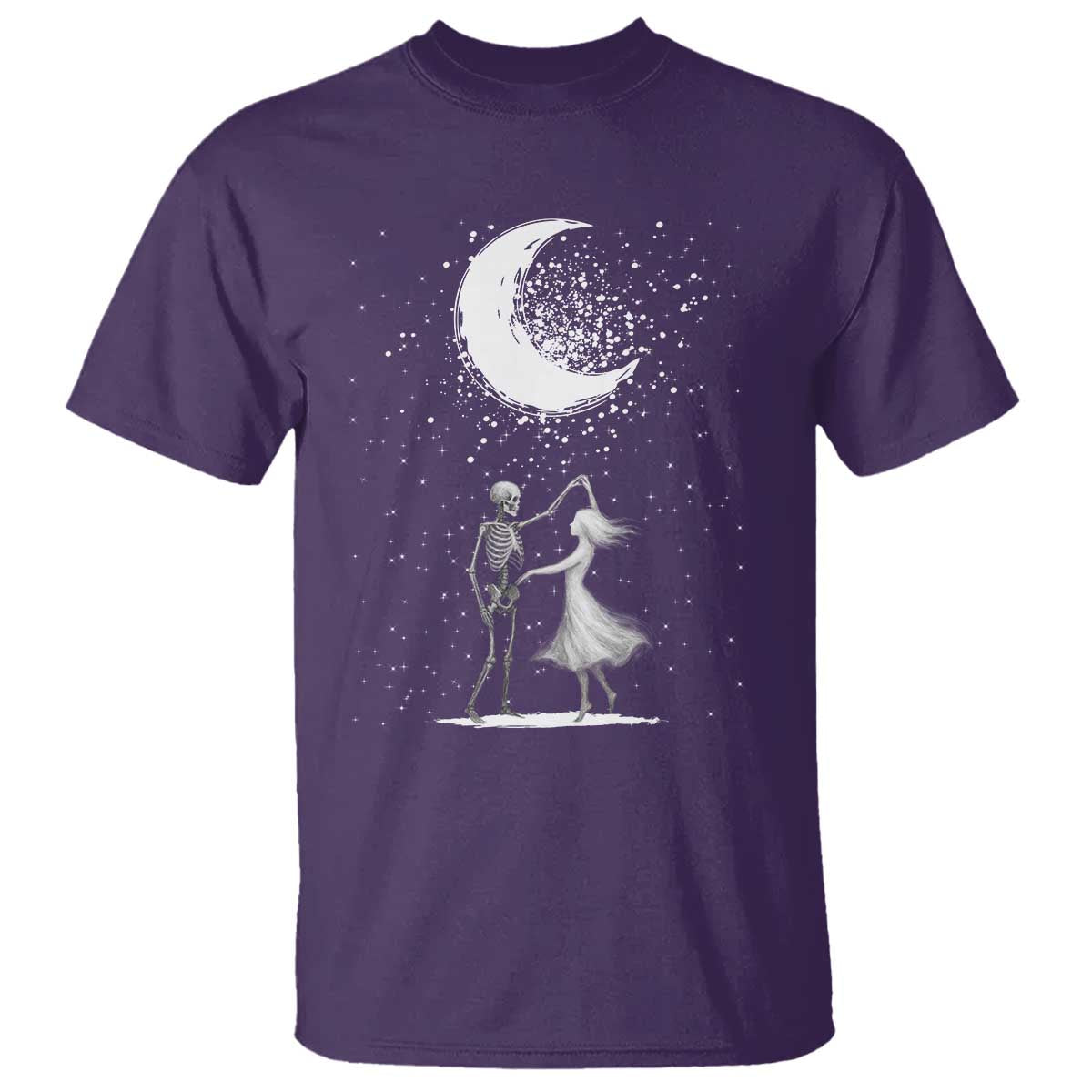 Skeleton Lover Dancing Under The Moon Dark Romantic Art T Shirt TS12 Purple Print Your Wear