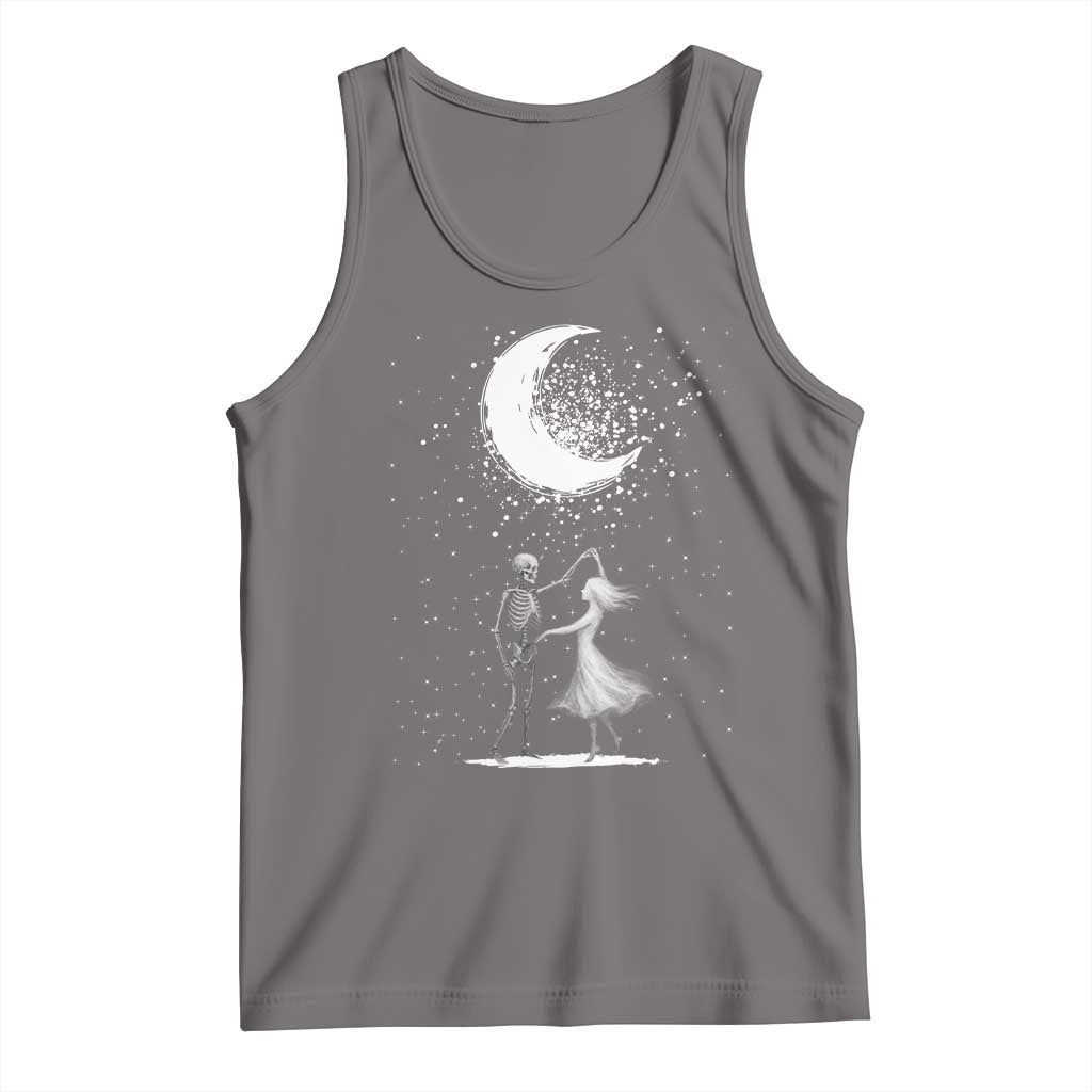 Skeleton Lover Dancing Under The Moon Dark Romantic Art Tank Top TS12 Deep Heather Print Your Wear
