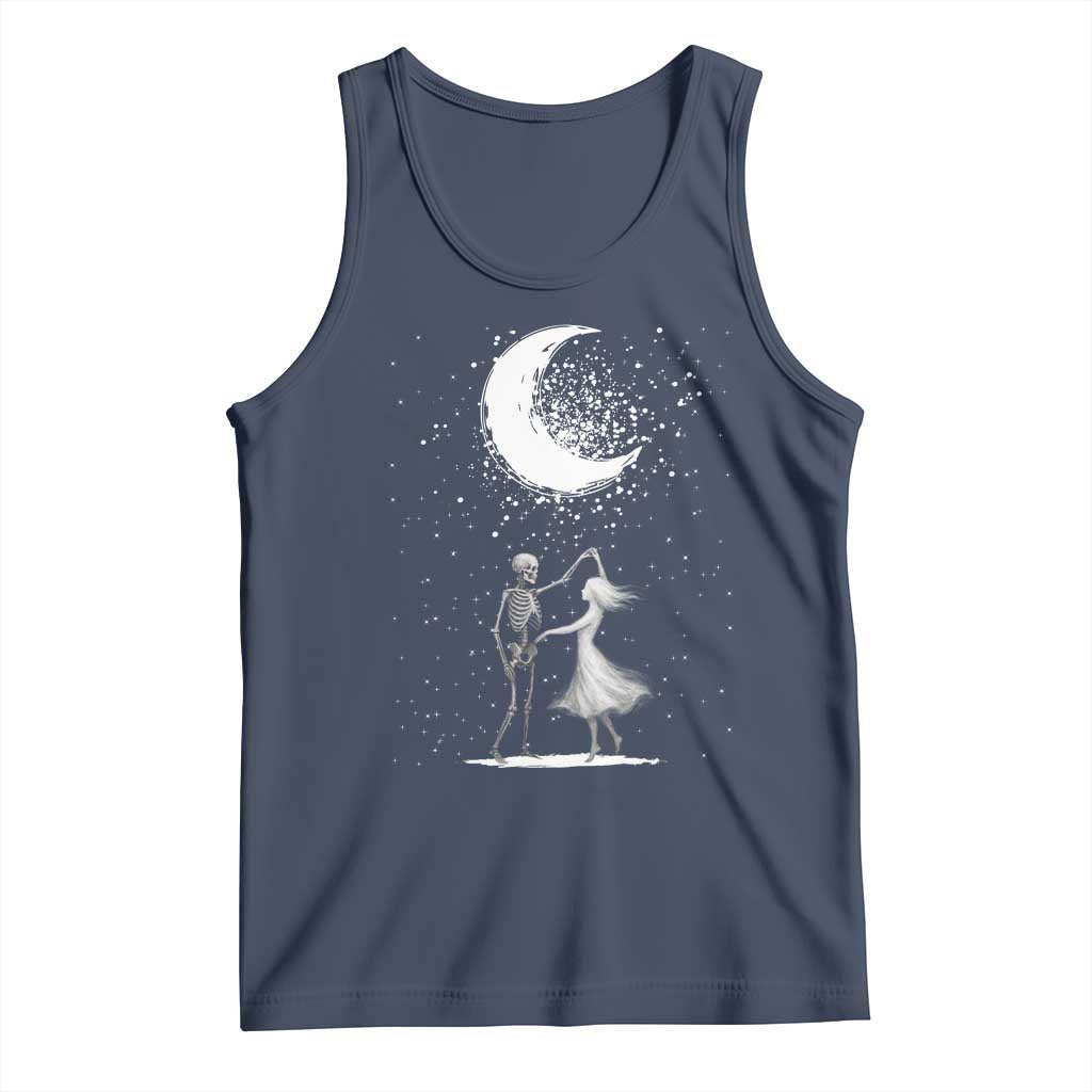 Skeleton Lover Dancing Under The Moon Dark Romantic Art Tank Top TS12 Navy Print Your Wear
