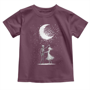 Skeleton Lover Dancing Under The Moon Dark Romantic Art Toddler T Shirt TS12 Maroon Print Your Wear