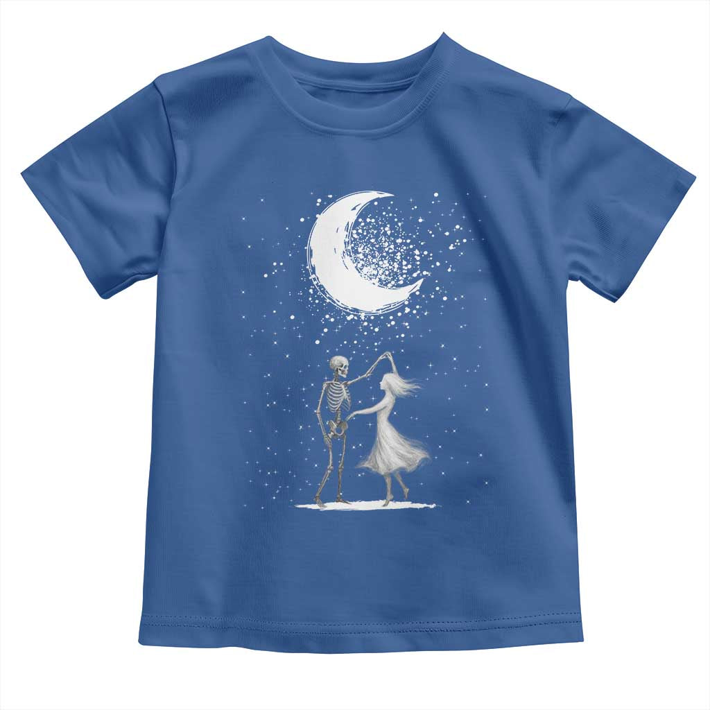 Skeleton Lover Dancing Under The Moon Dark Romantic Art Toddler T Shirt TS12 Royal Blue Print Your Wear